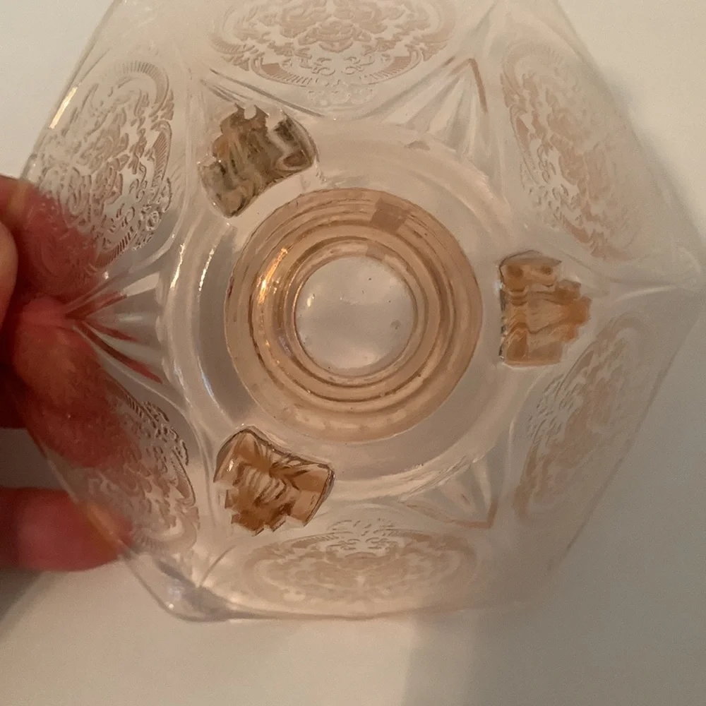 Vintage Pink Depression Glass Candle Holder